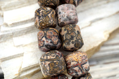 Matte Leopardskin Rhyolite 15x18mm Cylinder beads (ETB00911)