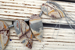 Matte Sonoran Dendrite Rhyolite freeform beads (ETB01697) Unique jewelry/Vintage jewelry/Gemstone necklace