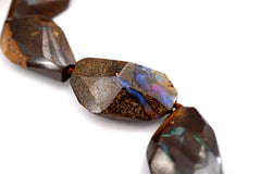 Rare Boulder Opal freeform faceted beads (ETB00457)