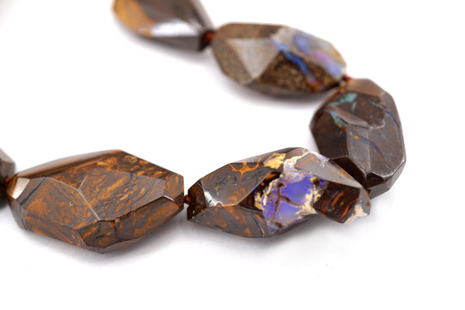 Rare Boulder Opal freeform faceted beads (ETB00457)