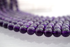 Amethyst 7mm round beads (ETB01319)
