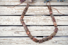 Leopardskin Jasper Triangle Prism matte beads 11.5-16.5mm (ETB01706)  Unique jewelry/Vintage jewelry/Gemstone necklace