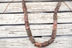 Leopardskin Jasper Triangle Prism matte beads 11.5-16.5mm (ETB01706)  Unique jewelry/Vintage jewelry/Gemstone necklace