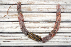 Leopardskin Jasper Triangle Prism matte beads 11.5-16.5mm (ETB01706)  Unique jewelry/Vintage jewelry/Gemstone necklace