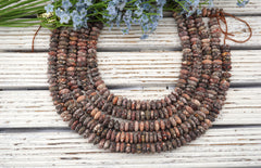 Leopardskin 11-12.5mm Matte Slice beads (ETB01707) Unique jewelry/Vintage jewelry/Gemstone necklace