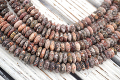 Leopardskin 11-12.5mm Matte Slice beads (ETB01707) Unique jewelry/Vintage jewelry/Gemstone necklace