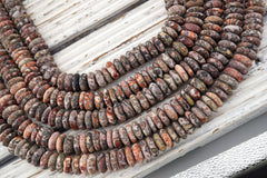 Leopardskin 11-12.5mm Matte Slice beads (ETB01707) Unique jewelry/Vintage jewelry/Gemstone necklace
