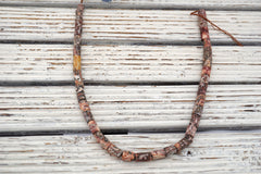 Leopardskin Jasper Cylinder MATTE beads 7.5-11mm (ETB01709)  Unique jewelry/Vintage jewelry/Gemstone necklace
