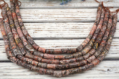 Leopardskin Jasper Cylinder beads 8-10mm (ETB01712)  Unique jewelry/Vintage jewelry/Gemstone necklace