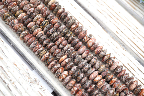 Leopardskin 11-16mm Slice beads (ETB01714) Unique jewelry/Vintage jewelry