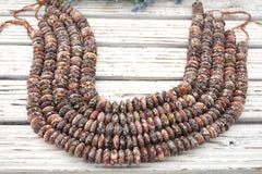 Leopardskin 11-16mm Slice beads (ETB01714) Unique jewelry/Vintage jewelry/Gemstone necklace