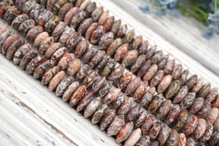 Leopardskin 11-16mm Slice beads (ETB01714) Unique jewelry/Vintage jewelry/Gemstone necklace