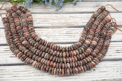 Leopardskin 11-16mm Slice beads (ETB01714) Unique jewelry/Vintage jewelry/Gemstone necklace