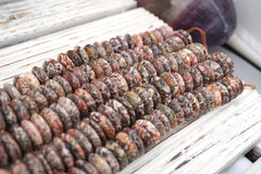 Leopardskin 11-16mm Slice beads (ETB01714) Unique jewelry/Vintage jewelry/Gemstone necklace