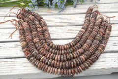 Leopardskin 11-16mm Slice beads (ETB01714) Unique jewelry/Vintage jewelry/Gemstone necklace