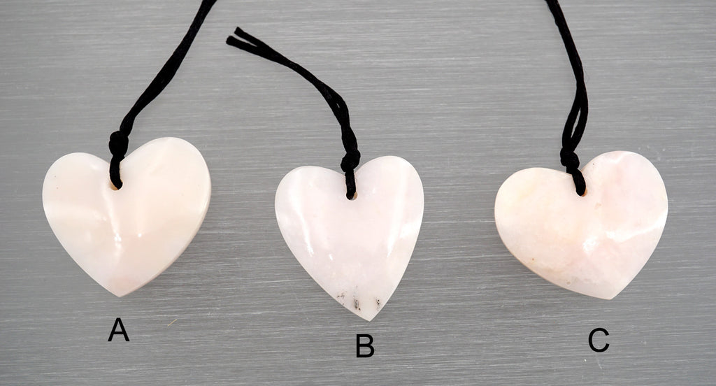 Pink Opal heart shape pendant (ETP00137)