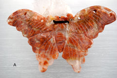 Pink Agate butterflies pendant (ETP00312)
