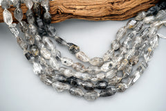 Tourmalinated Quartz 10-14.5mm unshaped beads (ETB00723)