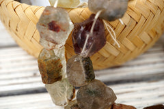 Lodalite hand hammered beads  (ETB01589) Natural gemstone/Unique jewelry/Vintage jewelry/Gemstone necklace/hand hammered
