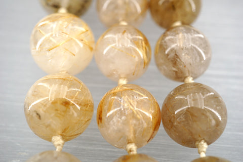 Rutilated Quartz 14.5-16mm round beads (ETB00123)