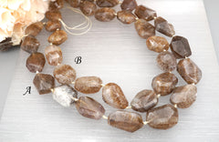 Cacoxenite Quartz A grade faceted beads (ETB00199)