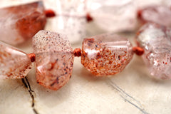 Lepidocrocite Quartz A Grade faceted beads (ETB01077)