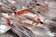Lepidocrocite Quartz faceted beads (ETB01690) Unique jewelry/Vintage jewelry/Gemstone necklace