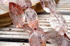 Lepidocrocite Quartz faceted beads (ETB01690) Unique jewelry/Vintage jewelry/Gemstone necklace