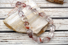 Lepidocrocite Quartz faceted beads (ETB01690) Unique jewelry/Vintage jewelry/Gemstone necklace