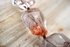 Lepidocrocite Quartz faceted beads (ETB01690) Unique jewelry/Vintage jewelry/Gemstone necklace
