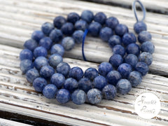 Rare Blue Sapphire faceted 8mm round beads (ETB01019)