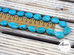 Stabilized Kingman Turquoise 8-13mm freeform beads (ETB01053)