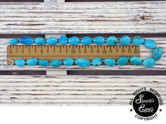 Stabilized Kingman Turquoise 8-13mm freeform beads (ETB01053)