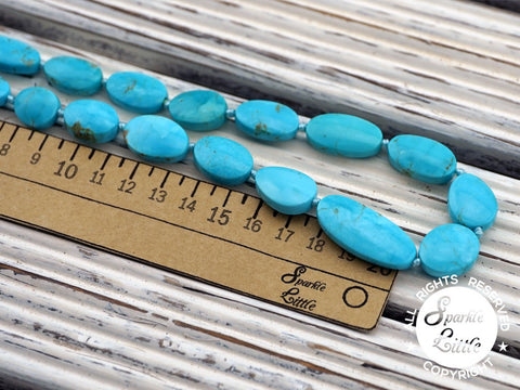 Stabilized Kingman Turquoise 9-12mm freeform beads (ETB01066)