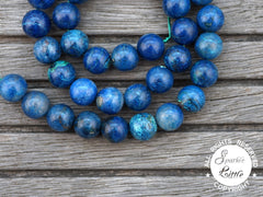 Rare and beautiful Shattuckite 10.5 - 11mm round beads (ETB01071)