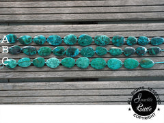 Natural Amazing Blue Peruvian Chrysocolla freeform beads (ETB01075)