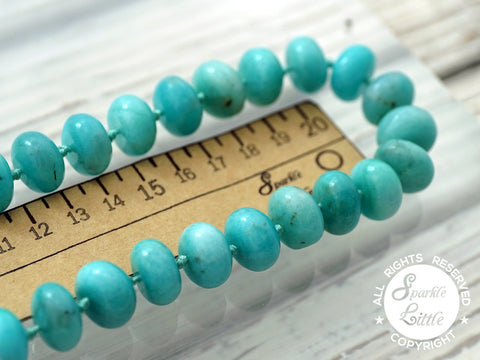 Peruvian Amazonite 13-14mm rondelle beads (ETB01095)