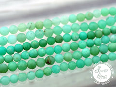 Matte Chrysoprase AA grade 4-4.5mm round beads (ETB01096)