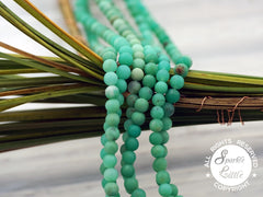 Matte Chrysoprase AA grade 3-4mm round beads (ETB01097)