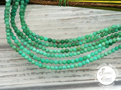 Matte Chrysoprase AA grade 3-4mm round beads (ETB01097)