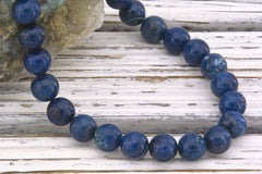 Rare and beautiful Shattuckite 8-9mm round beads (ETB01104)