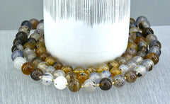 Montana Moss Agate 10.5-12.5mm round beads (ETB01119)