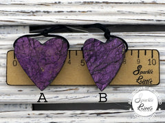Rare & Natural Purpurite Heart Shape Pendants (ETP00255)