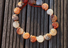 Matte Carnelian 20-22mm spiral/ snail beads (ETB00301)