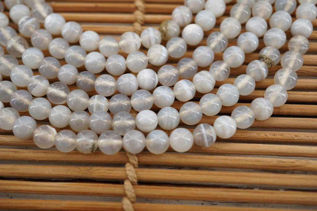 Natural Grey Agate 5-6mm round beads (ETB00145)