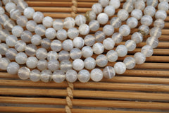 Natural Grey Agate 5-6mm round beads (ETB00145)
