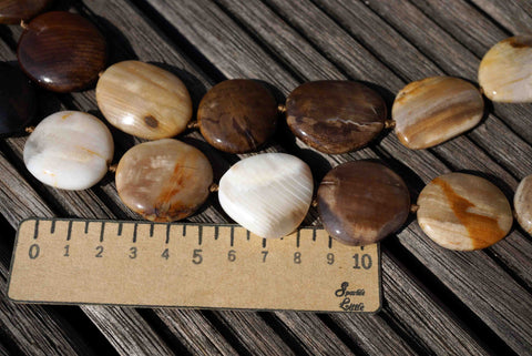 Wood Opalite/ Petrified Wood 17-23mm freeform beads (ETB00540)