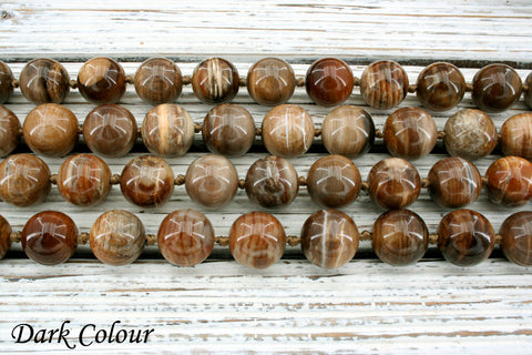 Wood Opalite/ Petrified Wood round beads 20-22.5mm (ETB00330)