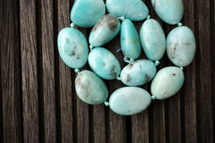 Peruvian Amazonite 16-21mm pebble beads (ETB00780)