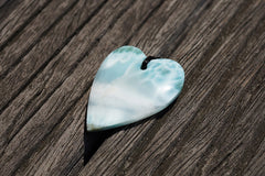 Rare Larimar heart shape pendant (ETP00245)